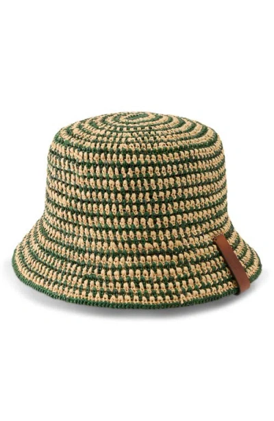 Helen Kaminski Shashika Raffia Crochet Bucket Hat In Green