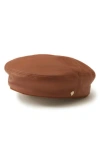 Helen Kaminski Sirico Leather Beret In Brown