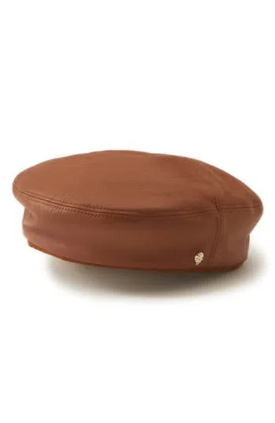 Helen Kaminski Sirico Leather Beret In Brown