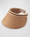 Helen Kaminski Slide On Raffia Visor In Purple