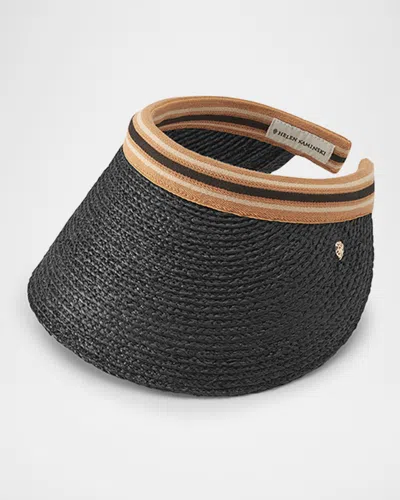 Helen Kaminski Slide On Raffia Visor In Black