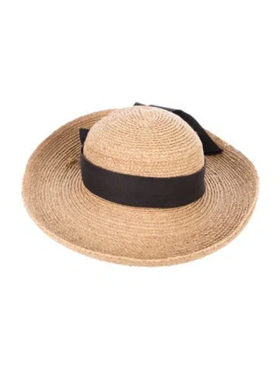 Pre-owned Helen Kaminski Solid Raffia Summer Hat In Neutrals