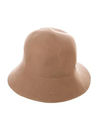 Pre-owned Helen Kaminski Solid Wool Bucket Hat In Brown
