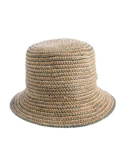 Pre-owned Helen Kaminski Straw Bucket Hat In Neutral