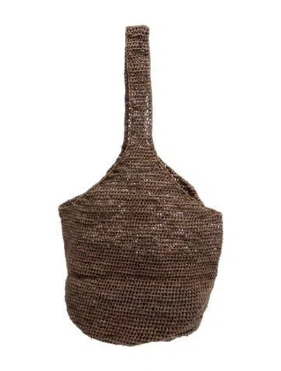 Pre-owned Helen Kaminski Straw Hobo In Brown