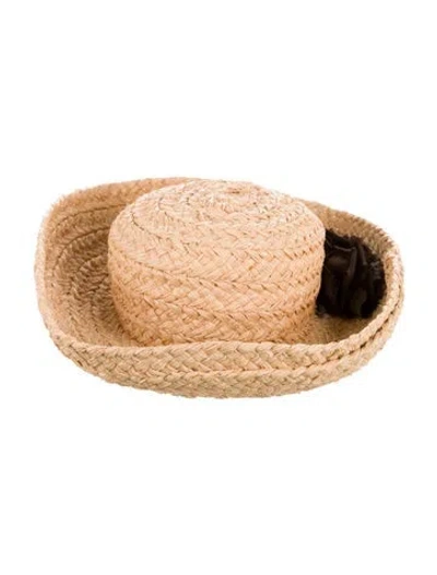 Pre-owned Helen Kaminski Straw Sun Hat In Neutral