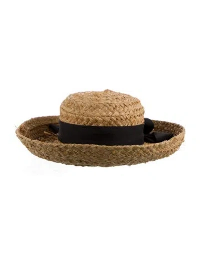 Pre-owned Helen Kaminski Straw Sun Hat In Neutral