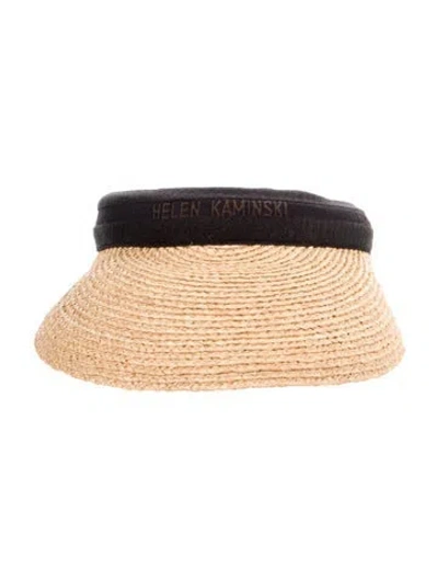 Pre-owned Helen Kaminski Straw Sun Visor In Neutral