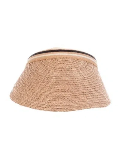Pre-owned Helen Kaminski Straw Sun Visor In Neutrals