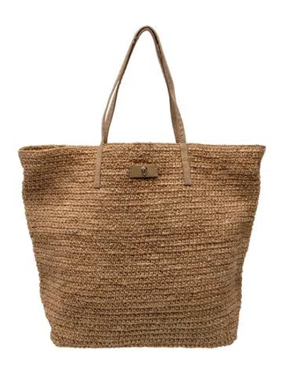 Pre-owned Helen Kaminski Straw Tote In Neutral