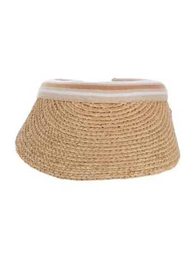 Pre-owned Helen Kaminski Straw Visor In Neutrals