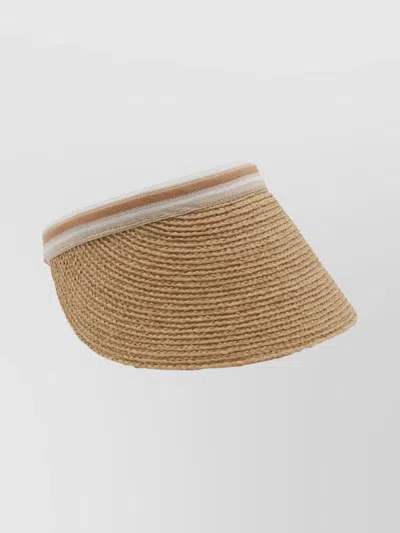HELEN KAMINSKI STRIPED BAND OPEN TOP WOVEN HAT