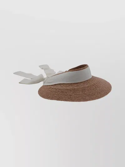 Helen Kaminski Stylish Wide Brim Straw Hat With Ribbon In Brown