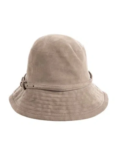Pre-owned Helen Kaminski Suede Bucket Hat In Neutrals