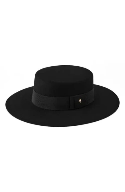 Helen Kaminski Suite Wool Boater Hat In Black