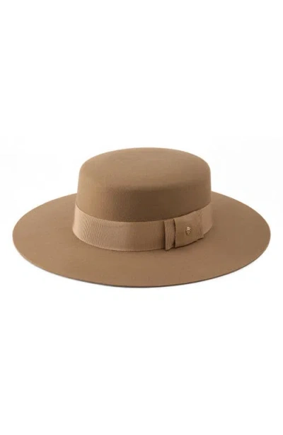 Helen Kaminski Suite Wool Boater Hat In Brown