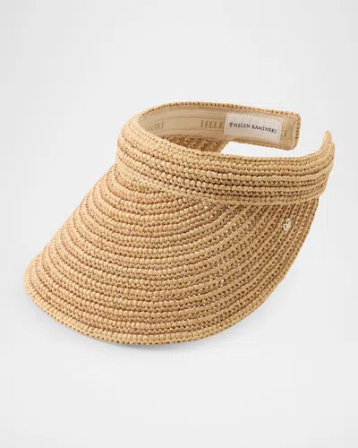 Helen Kaminski Sunlee Raffia Visor In Brown