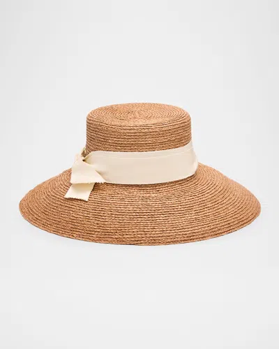 Helen Kaminski Sunlee Raffia Visor In Brown