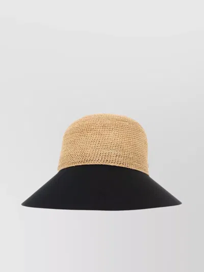 Helen Kaminski Two-tone Raffia And Cotton Blaise Hat In Yellow