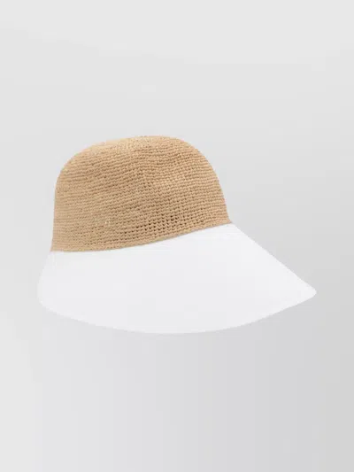 Helen Kaminski Two-tone Wide Brim Woven Hat In Brown
