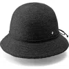 Helen Kaminski Rosie Packable Raffia Bucket Hat In Charcoal