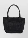 Helen Kaminski Black Raffia Top Handle Bag