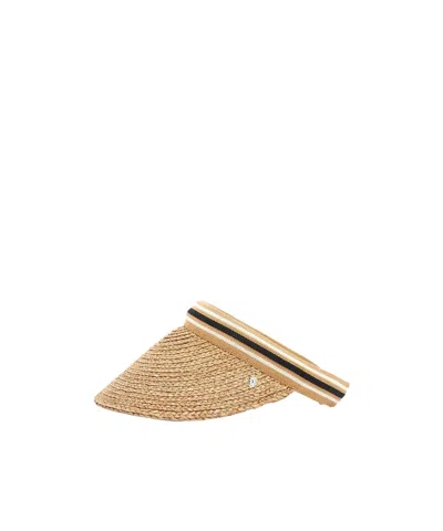 Helen Kaminski Visiera Bianca Stripe Visor In Gold