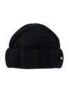 Helen Kaminski Vivian Black Beanie With Logo Plaque Detail On The Front In Cashmere Woman In Black