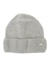 Helen Kaminski Vivian Grey Beanie With Logo Plaque Detail On The Front In Cashmere Woman In Gray