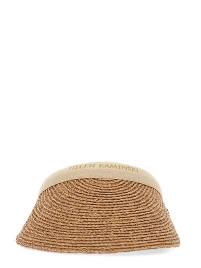 Helen Kaminski Wide Brim Woven Design Hat In Beige