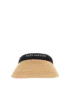 Helen Kaminski Woven Raffia Visor With Logoed Band In Beige