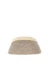 Helen Kaminski Raffia Visor Bianca Wide Brim Woven In Grey
