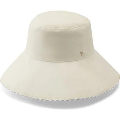 Helen Kaminski Wide Brim Cotton Bucket Hat In Off White/oat
