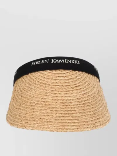 Helen Kaminski Wide Brim Hat Adjustable Strap Woven Texture In Brown