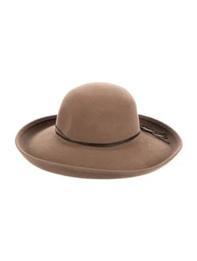 Pre-owned Helen Kaminski Wide Brim Hat In Brown