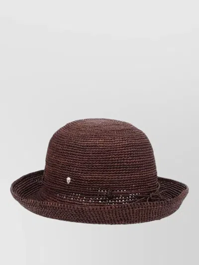 Helen Kaminski Wide Brim Hat Decorative Detail In Brown