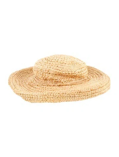 Pre-owned Helen Kaminski Wide Brim Hat In Yellow