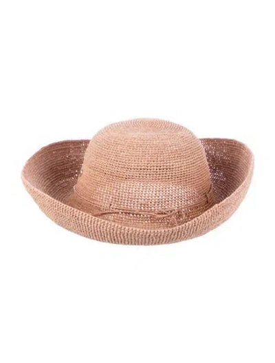 Pre-owned Helen Kaminski Wide Brim Raffia Sun Hat In Neutral