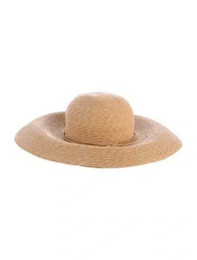 Pre-owned Helen Kaminski Wide Brim Raffia Sun Hat In Neutral