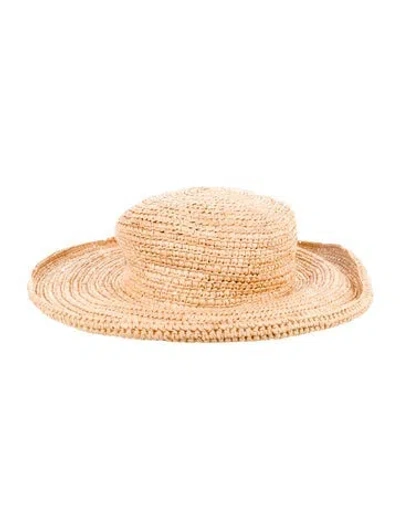 Pre-owned Helen Kaminski Wide Brim Sun Hat In Neutral