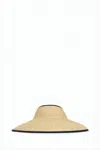 Helen Kaminski Wide-brimmed Raffia Visor Hat With Adjustable Tie In Neutral