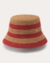 Helen Kaminski Aleki Raffia Crochet Bucket Hat In Nougat/tropical