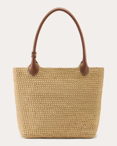 Helen Kaminski Women's Ampara Leather Trimmed Crocheted Raffia Tote