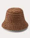 Helen Kaminski Women's Anya Crocheted Raffia Bucket Hat In Brown
