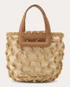 Helen Kaminski Women's Belize Leather Trimmed Macramé Raffia Tote