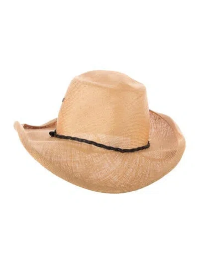 Pre-owned Helen Kaminski Women's Brown Straw  Panama Hat