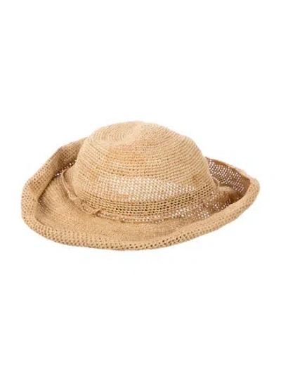 Pre-owned Helen Kaminski Women's Brown Straw  Panama Hat