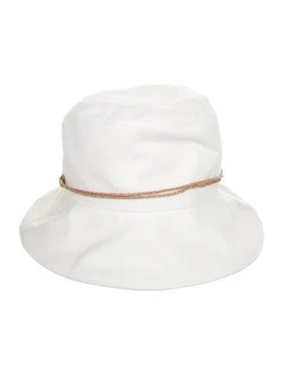 Pre-owned Helen Kaminski Women's Bucket Hat In White