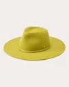 Helen Kaminski Claude Leather-trim Wool Felt Fedora In Yellow