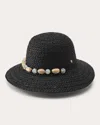 Helen Kaminski Women's Darya Braided Raffia Pebble Hat In Charcoal/natural
